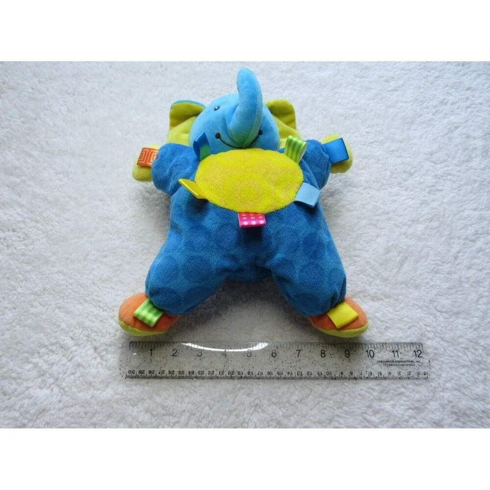 Taggies Mary Meyers Blue Elephant Crinkle Feet Soft Plush 12